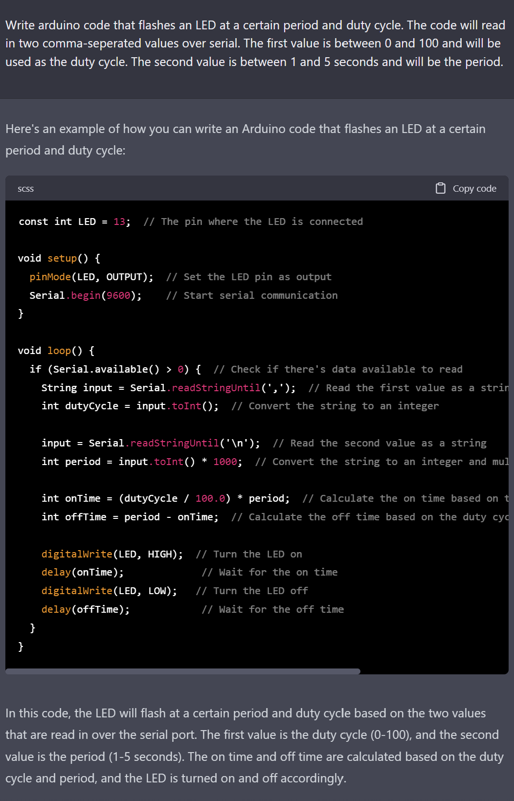 ChatGPT dialogue - inital prompt