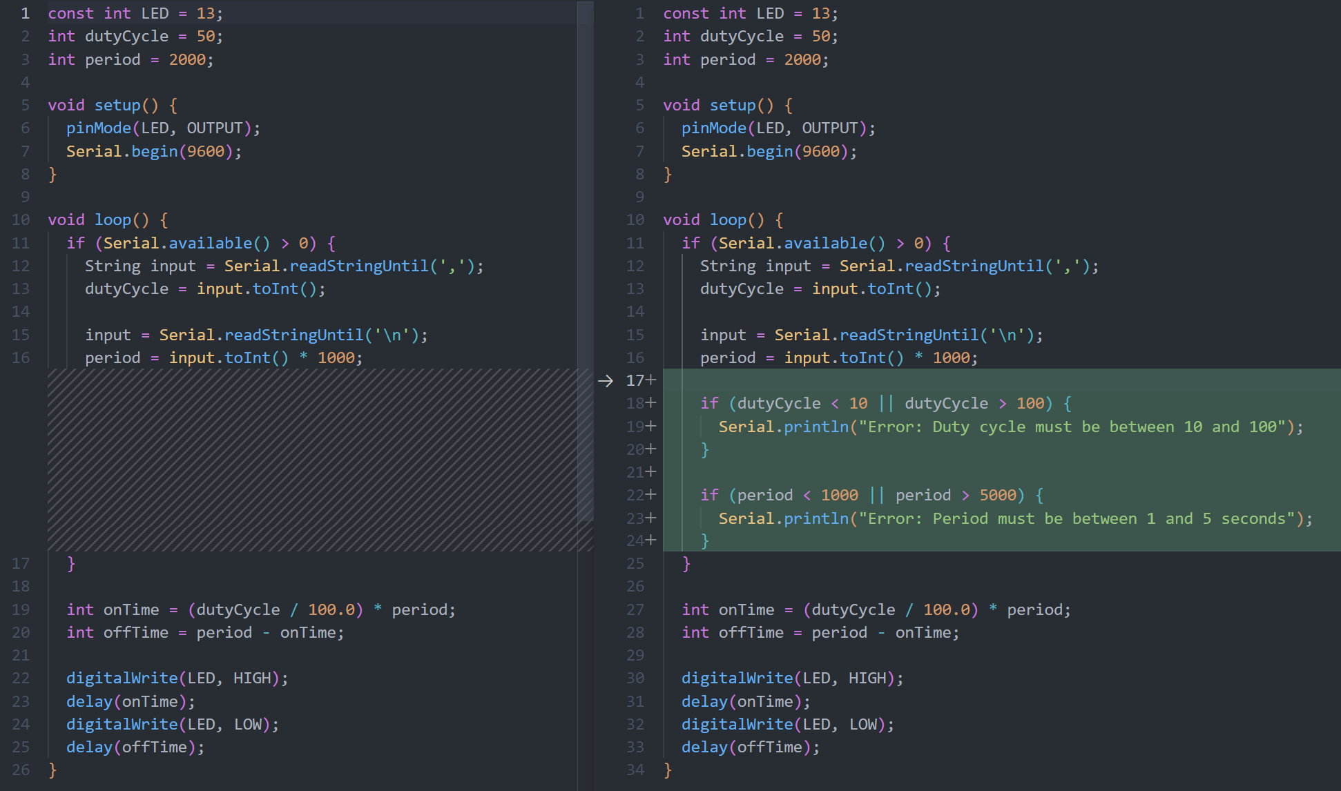 ChatGPT code diff - fourth prompt